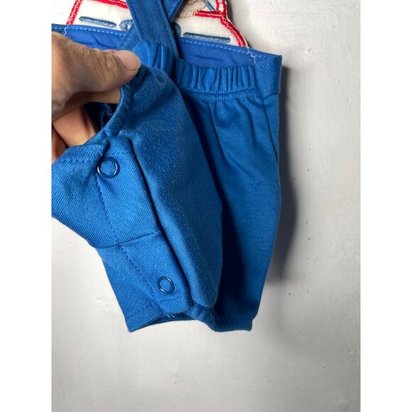 NEW Vintage Carters Teddy Bear in Car Blue Overalls Shortalls Romper Size 18 Mo - Picture 5 of 7